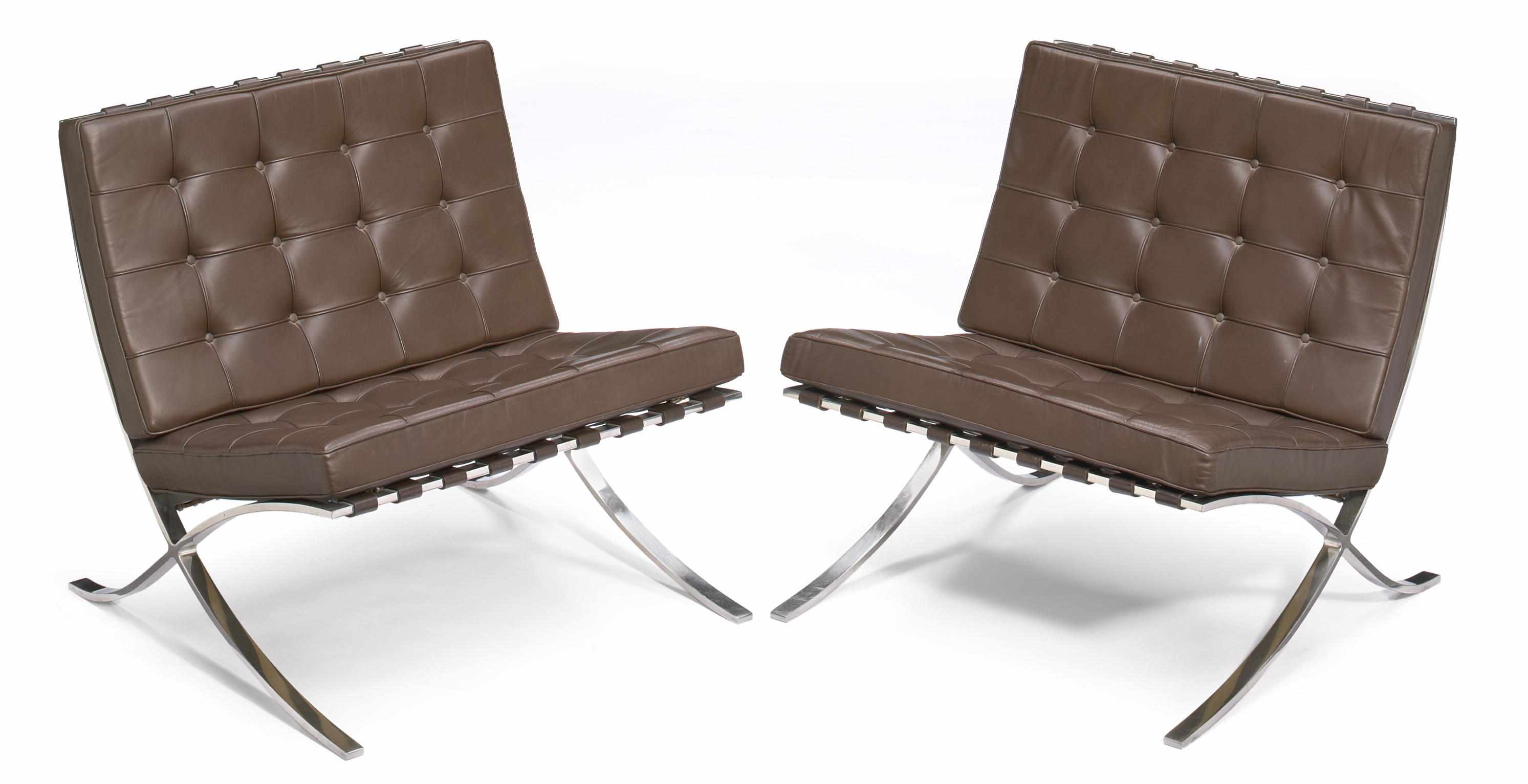 Appraisal: A pair of Ludwig Mies van der Rohe chromed steel