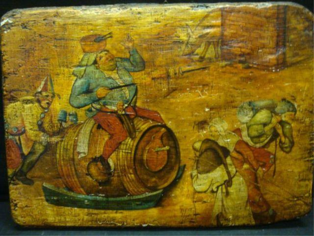 Appraisal: Oil on Board of Peasants in Style of Bruegel On