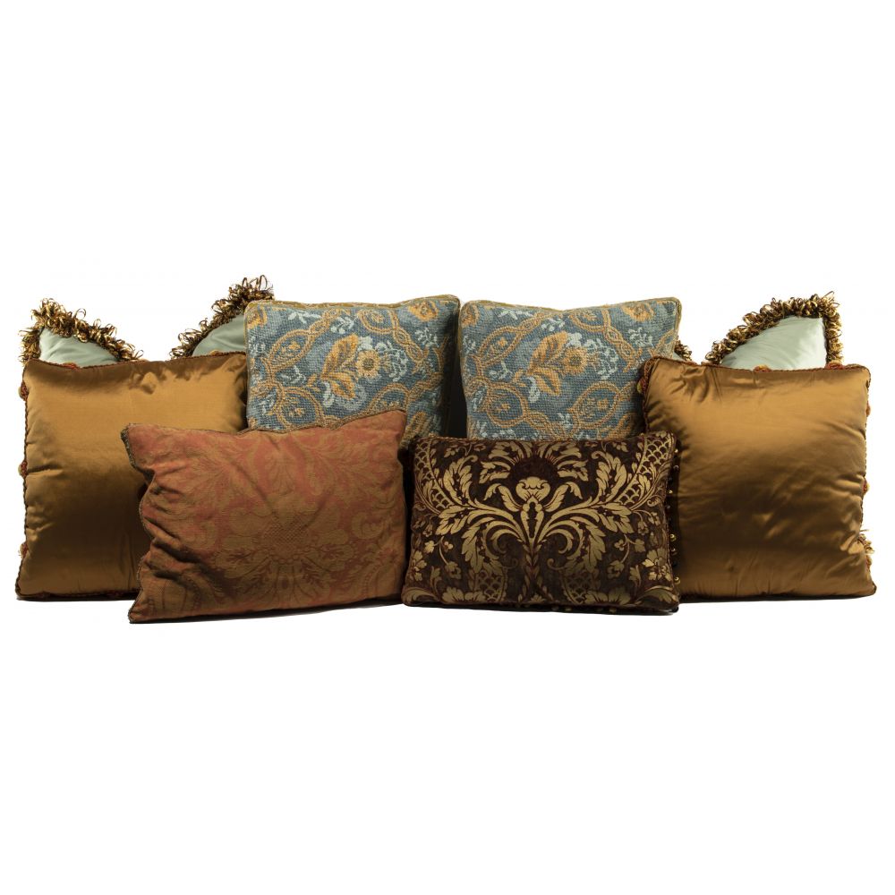 Appraisal: DESIGNER PILLOW ASSORTMENT items including euro deco and boudoir sizes