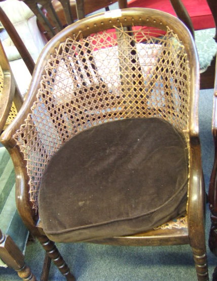 Appraisal: A beech framed tub chair of Regency design with cane