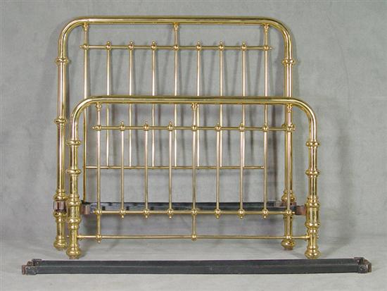 Appraisal: Brass Bed Early th Century Tubular brass curved head and