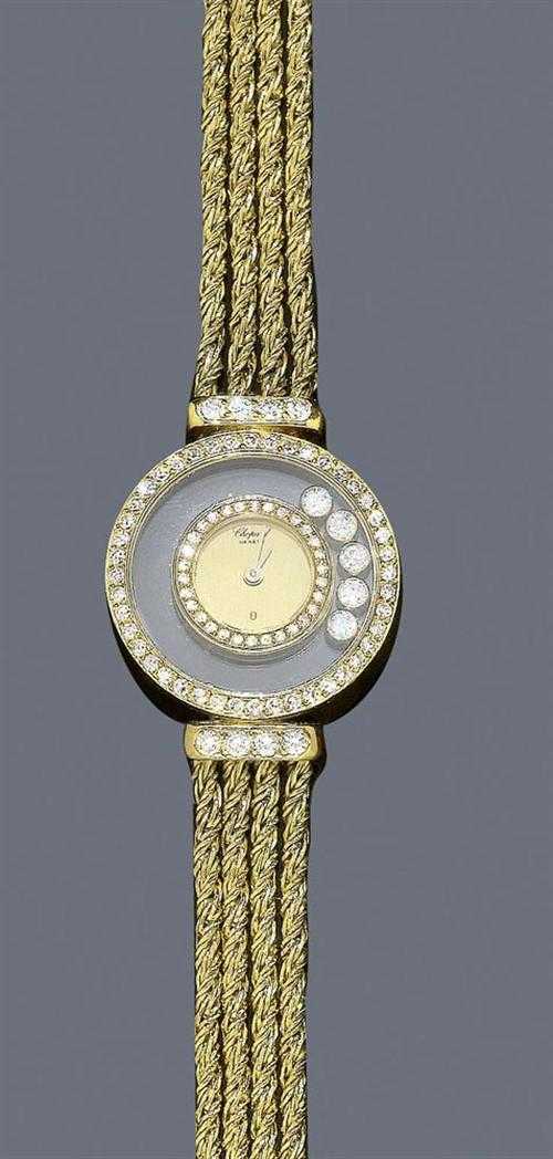 Appraisal: DIAMOND LADY'S WRISTWATCH CHOPARD HAPPY DIAMOND s Yellow gold Ref