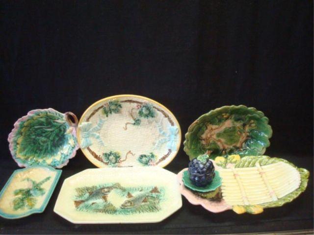 Appraisal: Lot of Majolica Plates and Platters From a New Rochelle