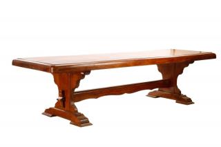 Appraisal: French Provincial Mahogany Farm Table Continental likely French mid th