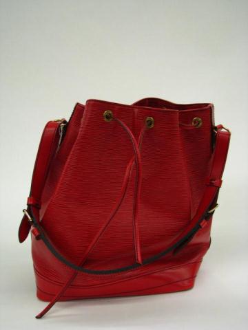 Appraisal: Louis Vuitton red epi ''Noe'' drawstring closure duffle style shoulder