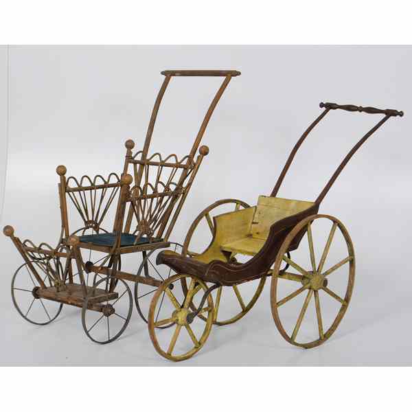 Appraisal: Doll Carriages American th century An assembled pair of Victorian