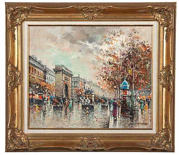 Appraisal: Parisian Street Scene by Antoine Blanchard Antoine Blanchard French -