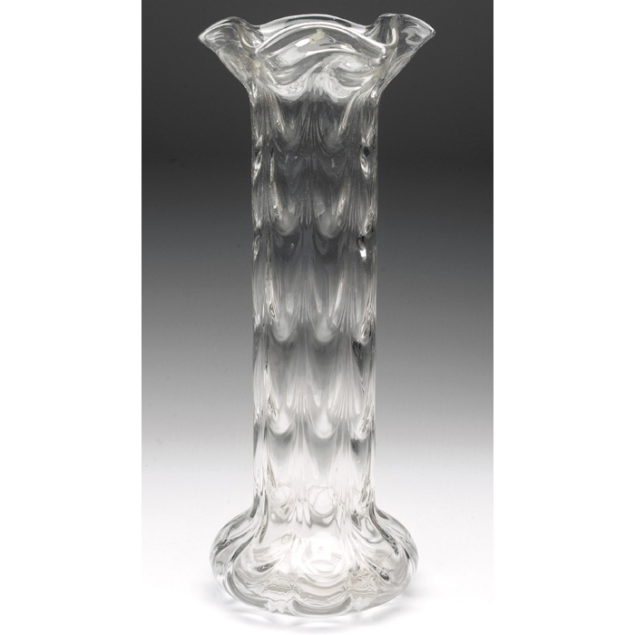 Appraisal: Blown Glass Double Drape vase tall cylindrical form with flaring