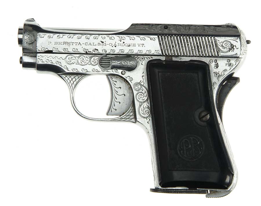 Appraisal: ENGRAVED BERETTA MODEL SEMI-AUTO PISTOL Cal ACP SN A Nickel