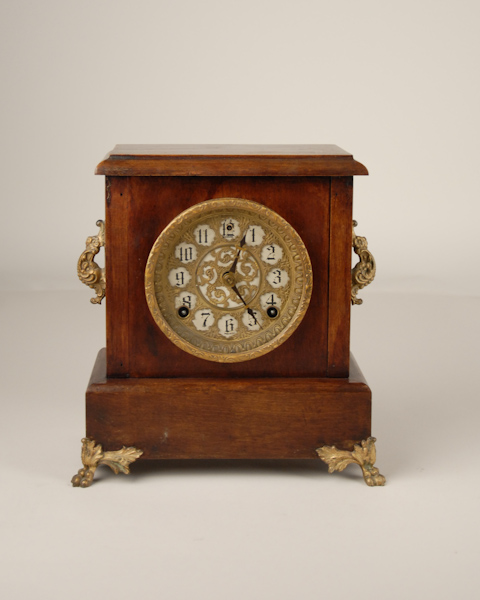 Appraisal: A Sessions Mantle Clock having a wood case brass mounted