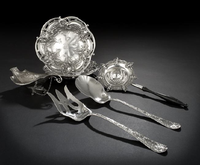 Appraisal: Six Pieces of American Sterling Silver Tableware including an unusual