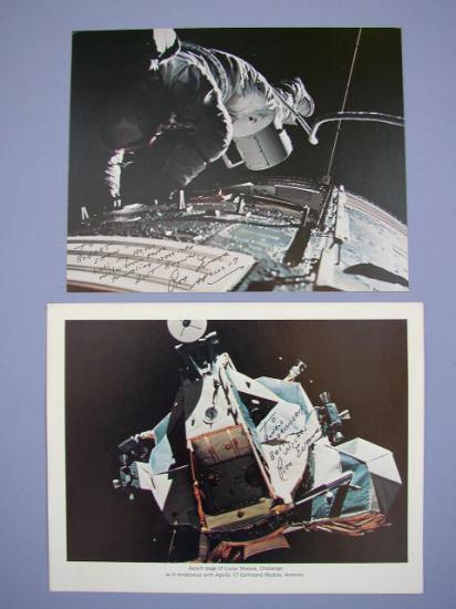 Appraisal: Apollo Two color lithographs of Apollo flight scenes Each Inscribed