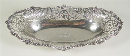 Appraisal: Gorham Sterling Filigree Bread Tray Circa Few extremely minor dents