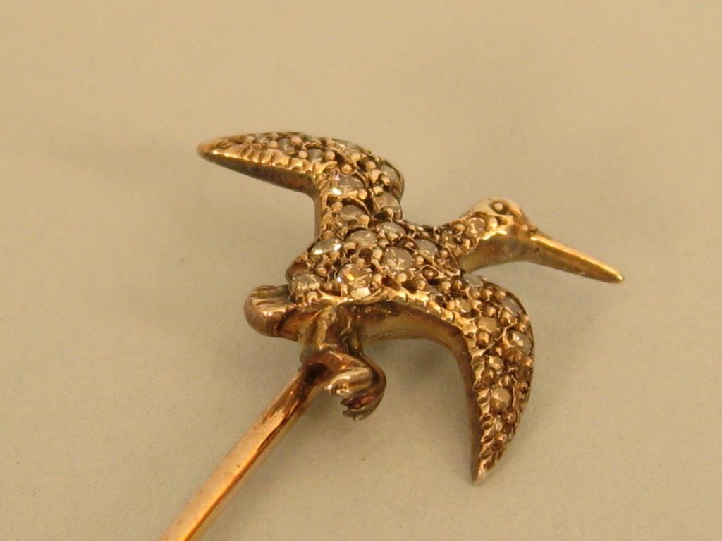 Appraisal: A Diamond Stick Pin in the form of a bird