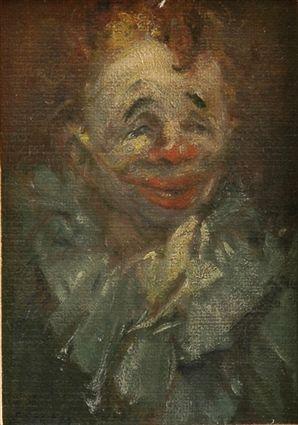 Appraisal: EVERETT SHINN - CLOWN Oil on canvas x in signed