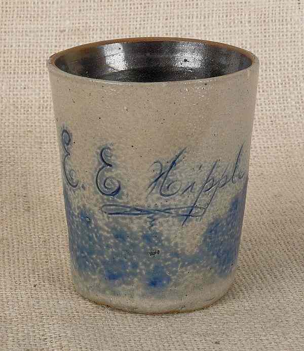 Appraisal: Stoneware mug th c inscribed E E Hipple above a