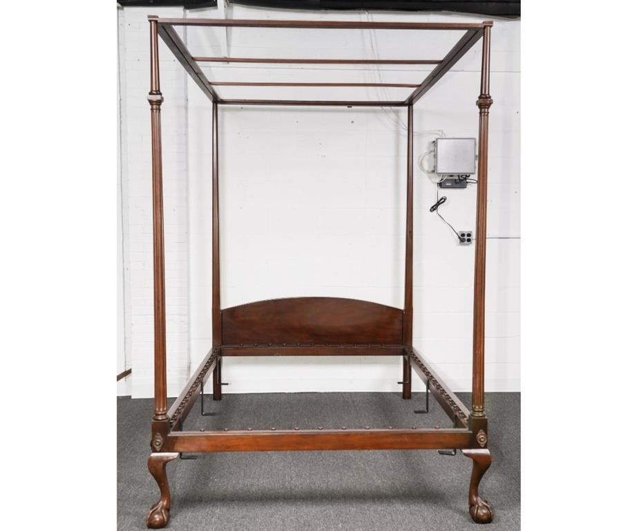 Appraisal: Kittinger Williamsburg Restoration Chippendale style mahogany double canopy bed h