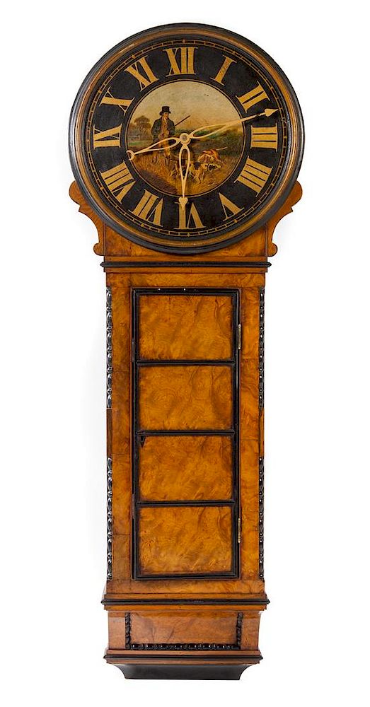 Appraisal: A Victorian Elm Tavern Clock Height inches A Victorian Elm