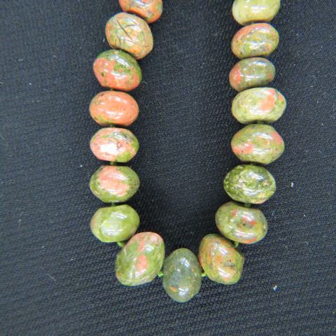 Appraisal: Gemstone Necklace graduated beads sterling clasp long