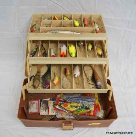 Appraisal: Plano Tray Tackle Box w Fishing LuresThis is for an