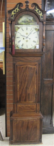 Appraisal: MAHOGANY TALL CASE FLOOR CLOCK Scottish th century with -weight