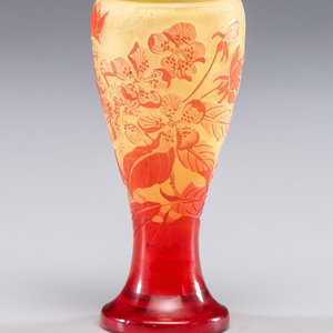 Appraisal: mile Gall French Cabinet Vase acid-etched cameo glass H inches