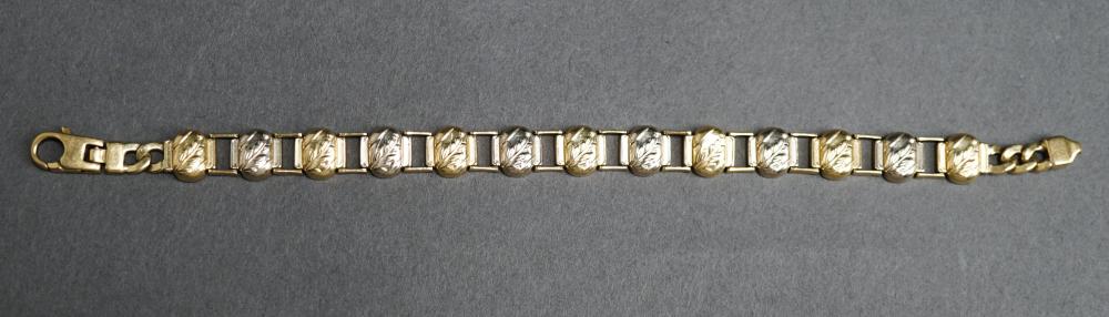 Appraisal: -KARAT YELLOW AND WHITE GOLD BRACELET DWT L IN -Karat