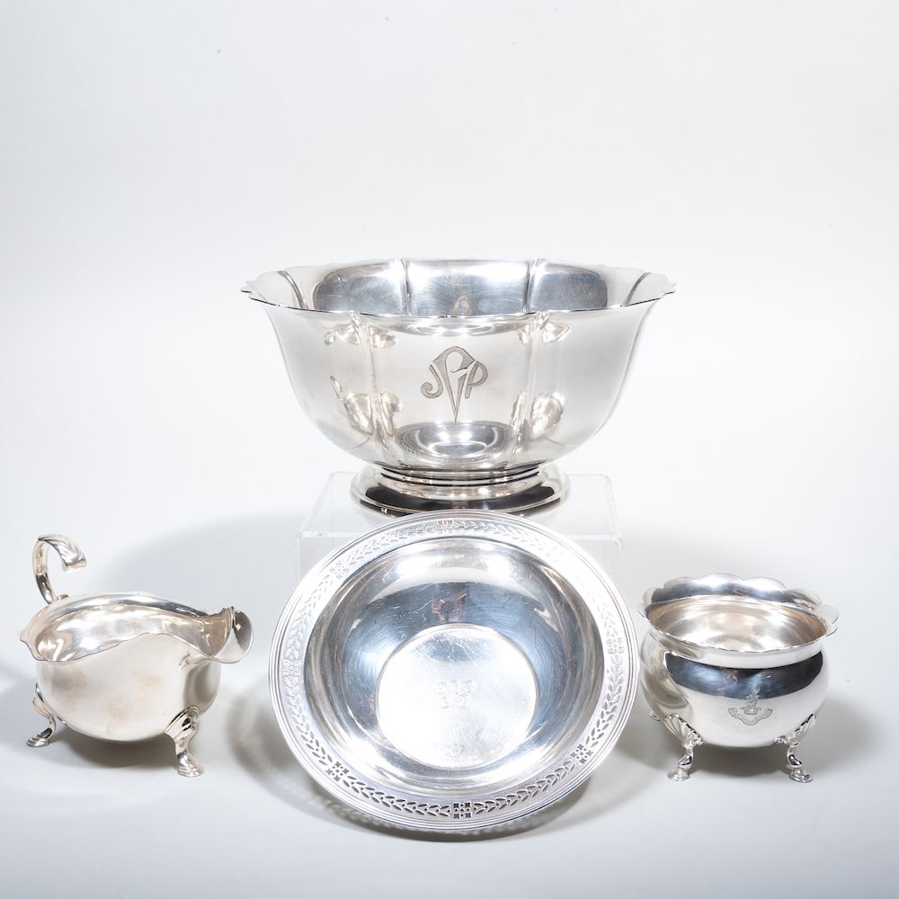 Appraisal: Three American Silver Serving Pieces and an Edward VII Sugar