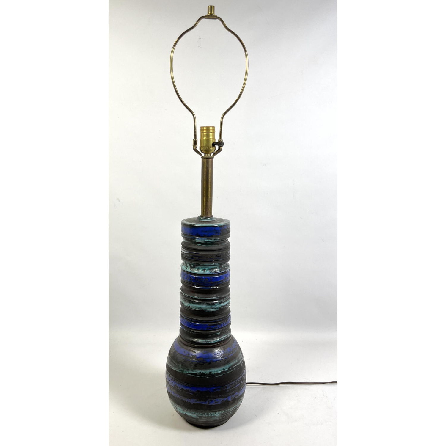 Appraisal: Good Glazed Italian Pottery Table Lamp Pottery height inches Dimensions