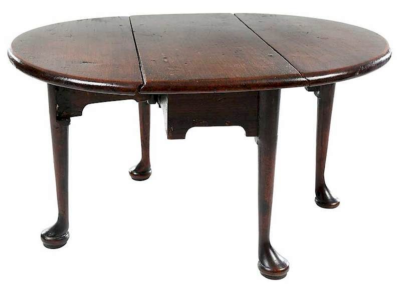 Appraisal: Queen Anne Miniature Drop Leaf Table British th century mahogany