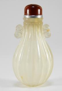 Appraisal: Chinese Carved Quartz Flask Form Snuff Bottle CHINA CIRCA -