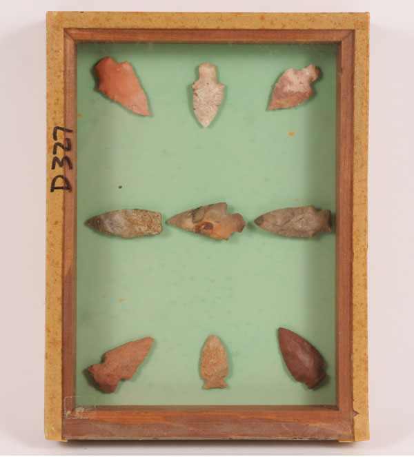 Appraisal: Two frames D with arrowheads from Crestview FL and H