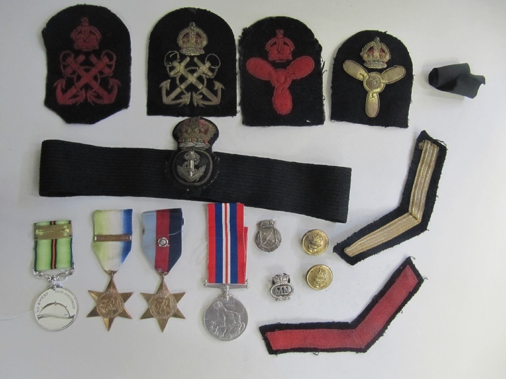 Appraisal: Lot comprising Royal Naval Patrol Service medal group patches buttons