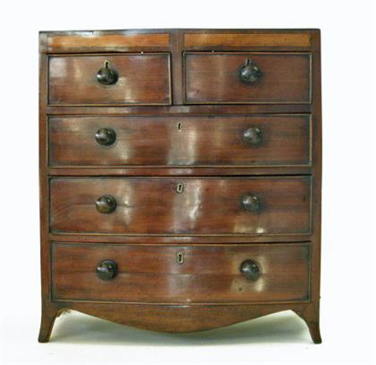 Appraisal: Miniature mahogany swell front chest english th century With pearwood