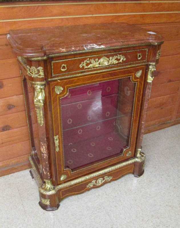 Appraisal: LOUIS XVI STYLE CONSOLE VITRINE Egyptian made late th century