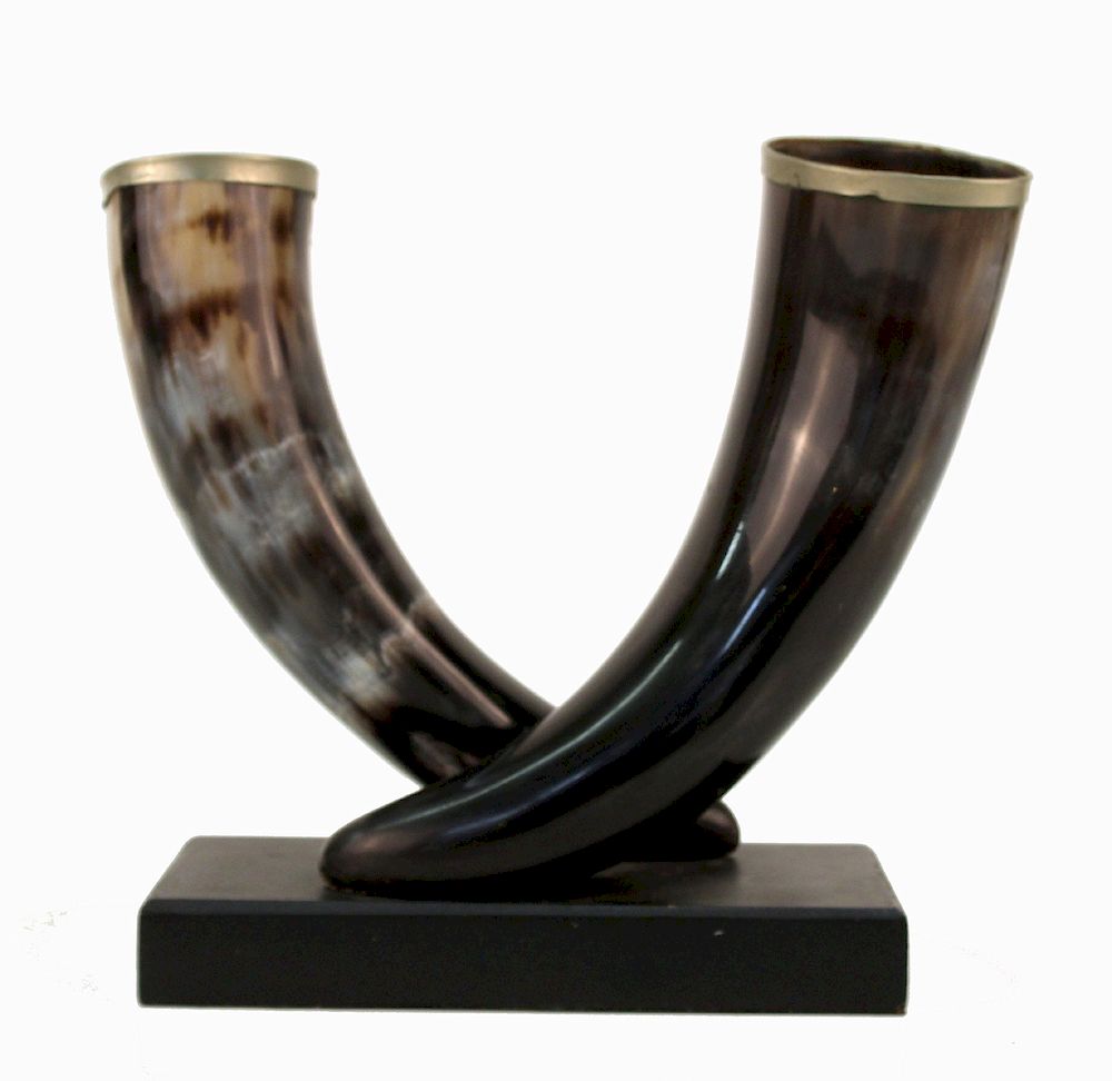 Appraisal: Mid-Century Modern Double Horn Centerpiece Vase Mid-century modern vintage centerpiece