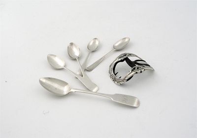 Appraisal: Two George III teaspoons Newcastle two others George II and