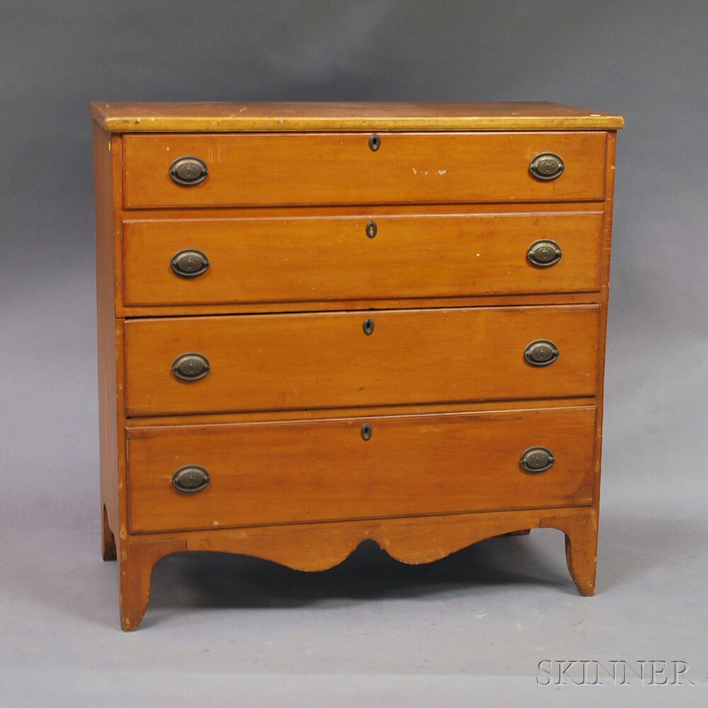 Appraisal: Country Federal Pine Two-drawer Blanket Chest America early th century