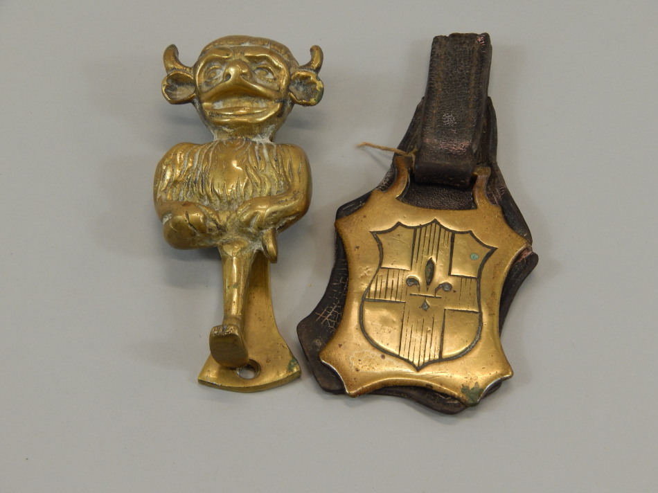 Appraisal: Two Lincoln related items to include a horse brass by