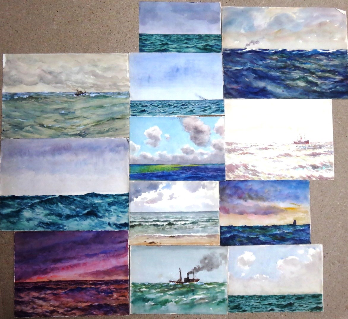 Appraisal: Alexander Brantingham Simpson fl - Seascapes a group of twelve