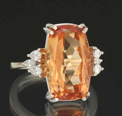 Appraisal: A Precious Topaz and Diamond Ring k white gold ring