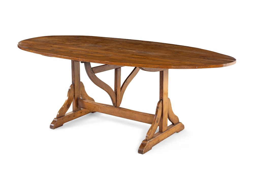 Appraisal: A French Walnut Wine Tasting or Tilt-Top Table A French