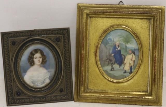 Appraisal: MINIATURE PAINTINGS TO INCLUDE A TH CPORTRAIT ON IVORY SIGNED