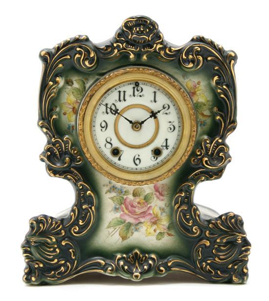 Appraisal: n American Mantle Clock Waterbury model Parlor No the circular