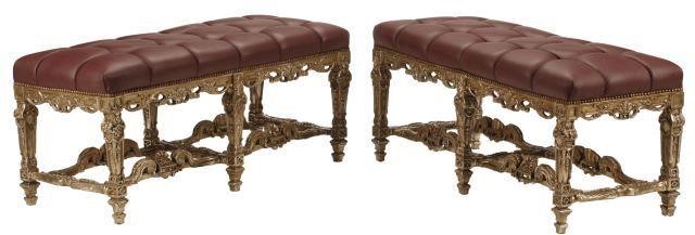 Appraisal: pair French Regence style carved wood and silver gilt benches