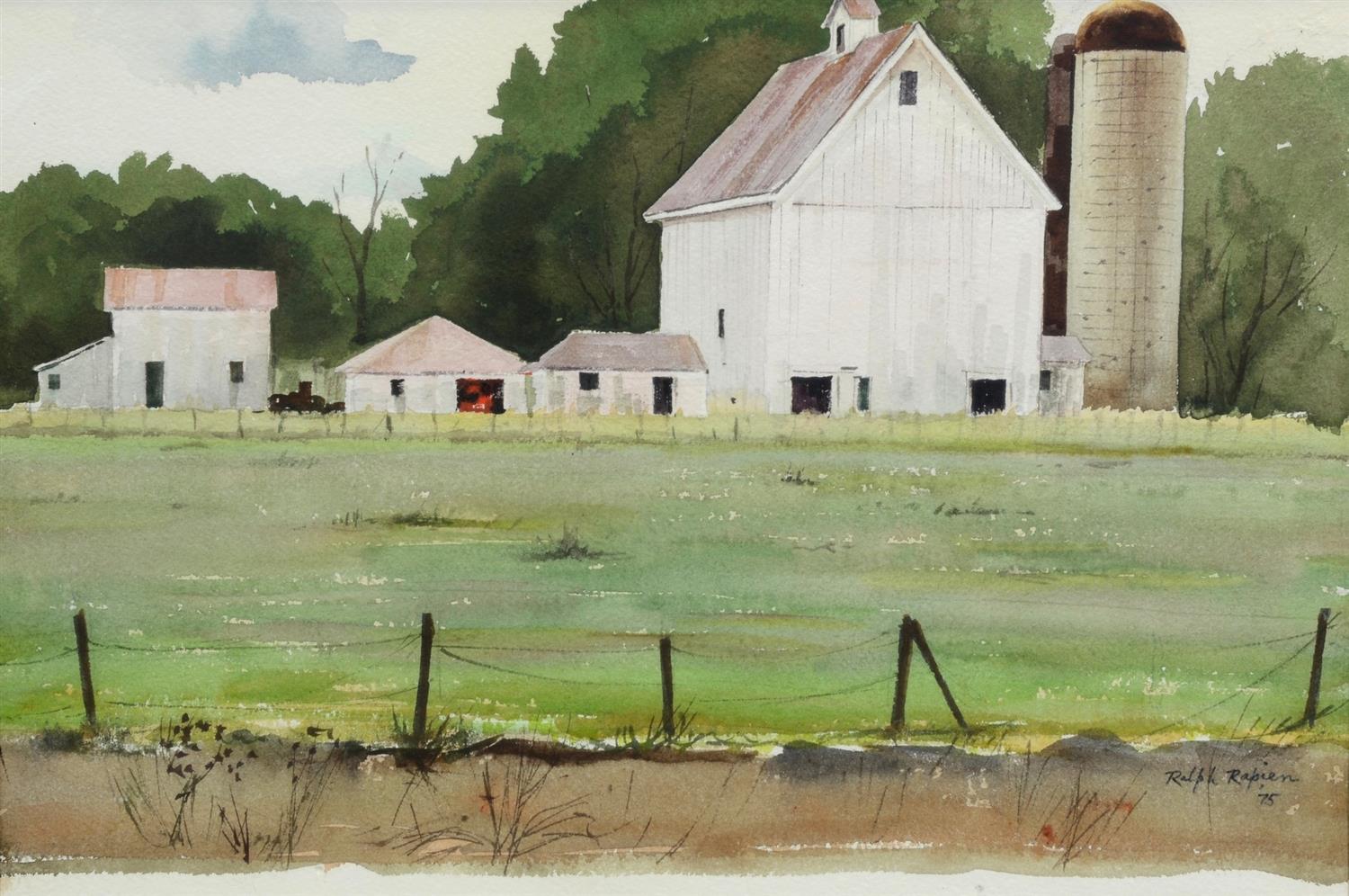 Appraisal: Ralph Rapien American IL th Century watercolor Barn and Silo