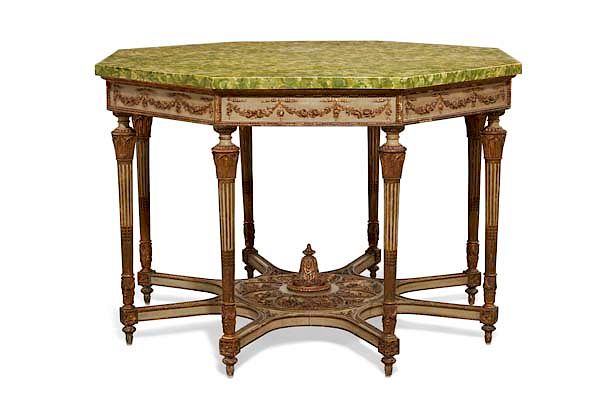 Appraisal: A Neoclassical style octagonal center table An imposing Neoclassical style