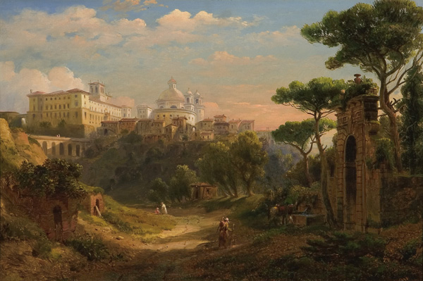 Appraisal: SMITH RUSSELL American - ''Ariccia'' Near Rome oil on canvas