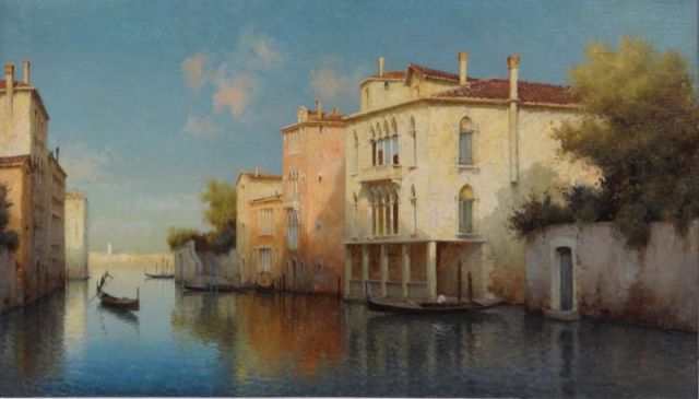 Appraisal: ALDINE II Marc - Attributed O C Venetian Scene Partial