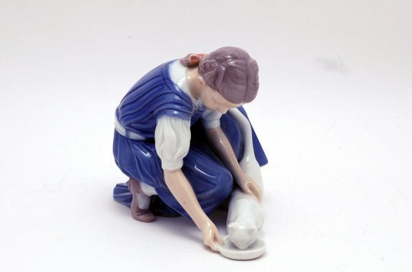 Appraisal: Bing Grondahl figurine girl with cat marked with Bing Grondahl